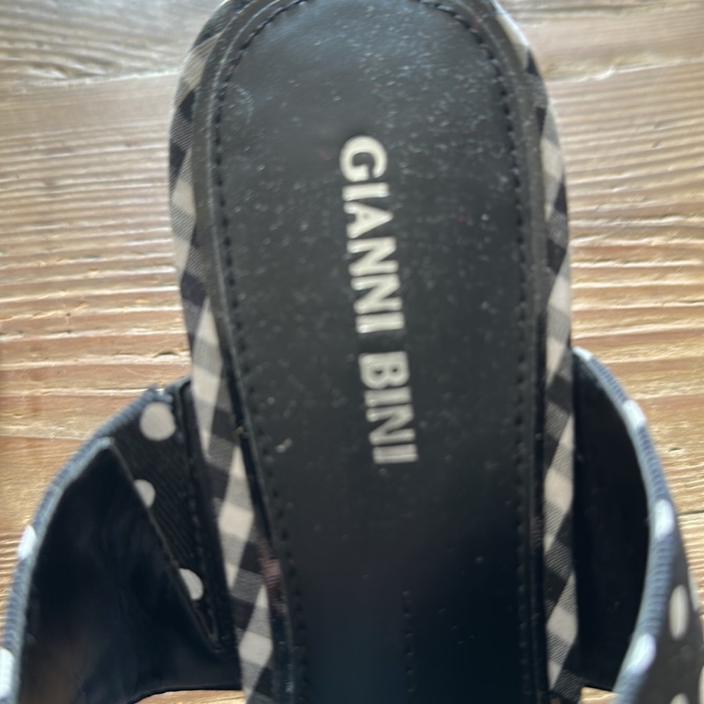 Gianni Bini black and white gingham heeled sandals size 9 new - make a statement - Picture 2 of 5